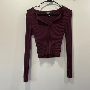 Forever 21 medium cropped button down sweater